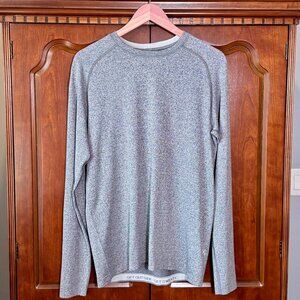 Lululemon Get Outside Get Sweaty Heathered Gray Long‑Sleeve Shirt M